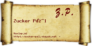 Zucker Pál névjegykártya