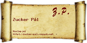 Zucker Pál névjegykártya